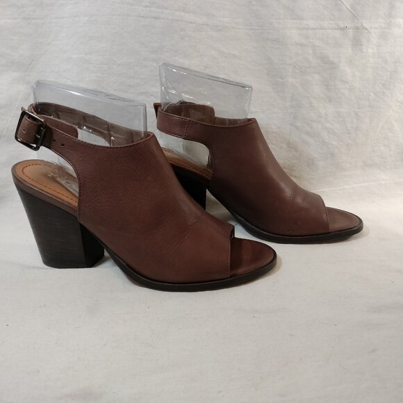 Trask Parker Block Heel Peep Toe Slingback Bootie - Picture 4 of 10